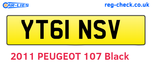 YT61NSV are the vehicle registration plates.