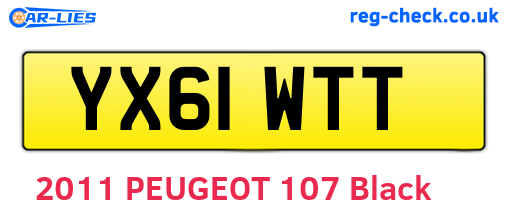 YX61WTT are the vehicle registration plates.