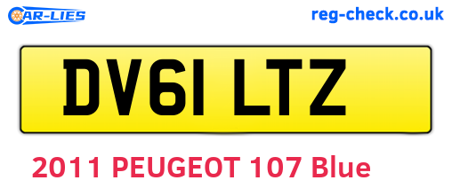 DV61LTZ are the vehicle registration plates.