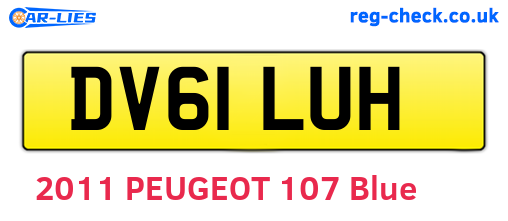 DV61LUH are the vehicle registration plates.