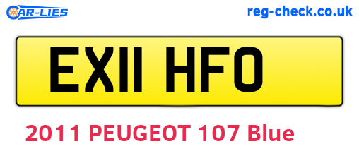 EX11HFO are the vehicle registration plates.