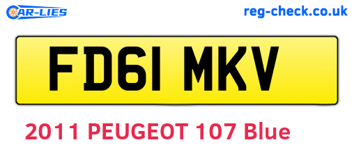 FD61MKV are the vehicle registration plates.