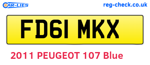 FD61MKX are the vehicle registration plates.