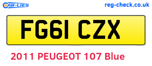 FG61CZX are the vehicle registration plates.