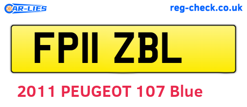 FP11ZBL are the vehicle registration plates.