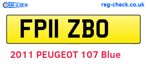 FP11ZBO are the vehicle registration plates.