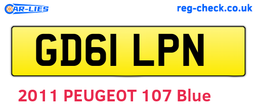 GD61LPN are the vehicle registration plates.