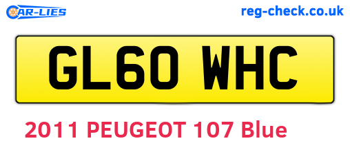 GL60WHC are the vehicle registration plates.
