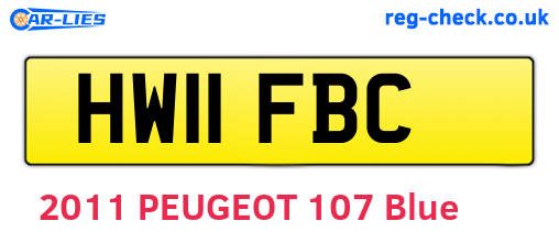 HW11FBC are the vehicle registration plates.