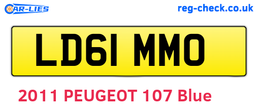 LD61MMO are the vehicle registration plates.