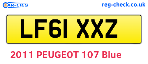 LF61XXZ are the vehicle registration plates.