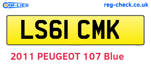 LS61CMK are the vehicle registration plates.