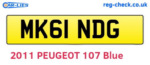 MK61NDG are the vehicle registration plates.