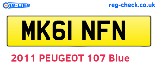 MK61NFN are the vehicle registration plates.