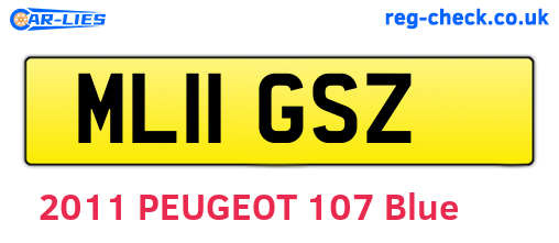 ML11GSZ are the vehicle registration plates.