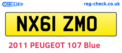 NX61ZMO are the vehicle registration plates.