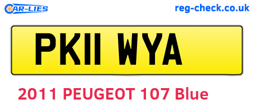PK11WYA are the vehicle registration plates.