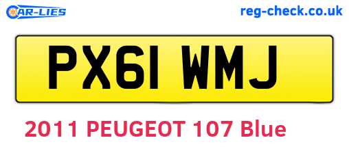 PX61WMJ are the vehicle registration plates.