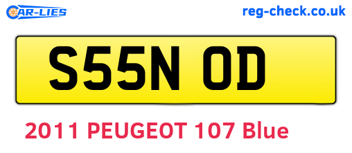 S55NOD are the vehicle registration plates.