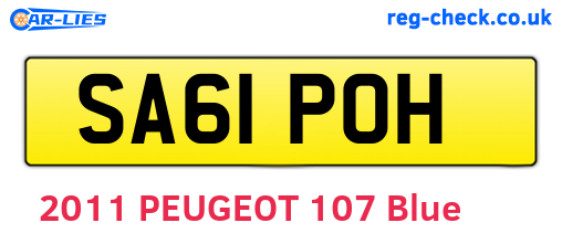 SA61POH are the vehicle registration plates.