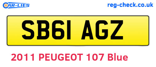 SB61AGZ are the vehicle registration plates.