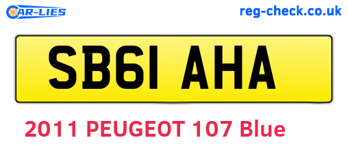 SB61AHA are the vehicle registration plates.