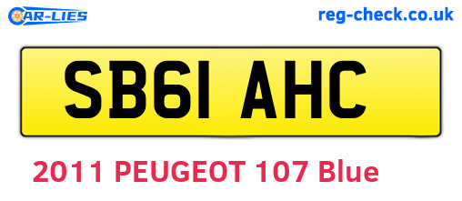 SB61AHC are the vehicle registration plates.