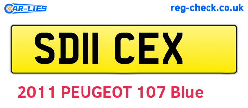 SD11CEX are the vehicle registration plates.