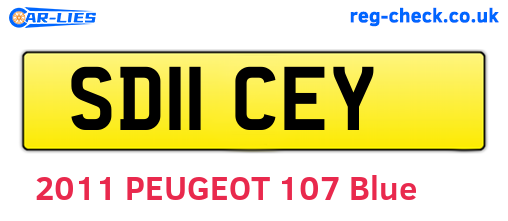 SD11CEY are the vehicle registration plates.