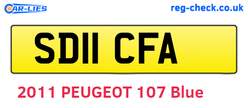 SD11CFA are the vehicle registration plates.