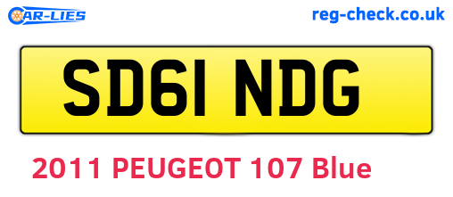 SD61NDG are the vehicle registration plates.