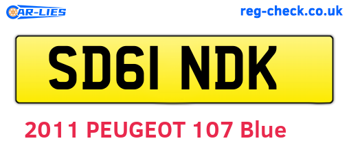 SD61NDK are the vehicle registration plates.