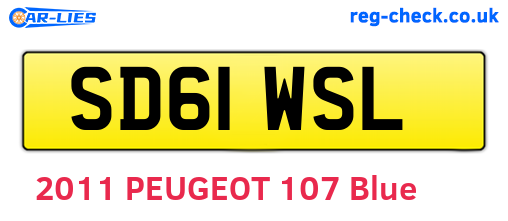 SD61WSL are the vehicle registration plates.