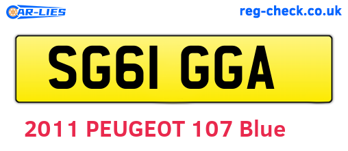 SG61GGA are the vehicle registration plates.