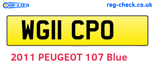WG11CPO are the vehicle registration plates.