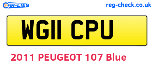 WG11CPU are the vehicle registration plates.