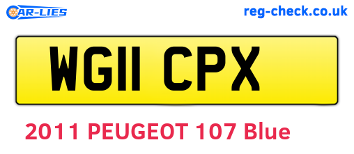 WG11CPX are the vehicle registration plates.