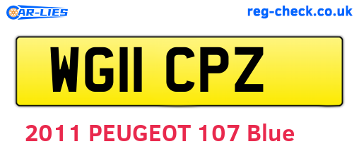 WG11CPZ are the vehicle registration plates.