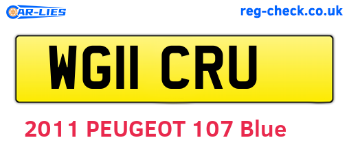 WG11CRU are the vehicle registration plates.