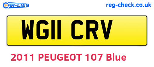 WG11CRV are the vehicle registration plates.