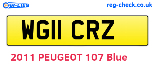 WG11CRZ are the vehicle registration plates.