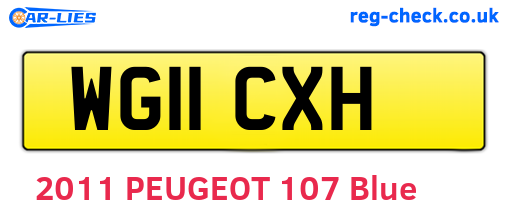 WG11CXH are the vehicle registration plates.