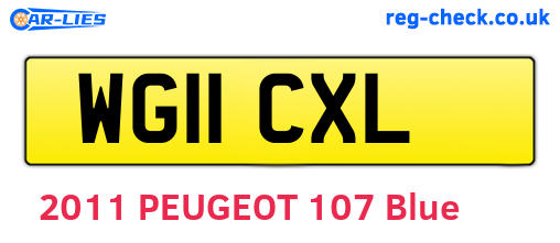 WG11CXL are the vehicle registration plates.