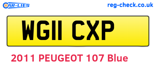 WG11CXP are the vehicle registration plates.