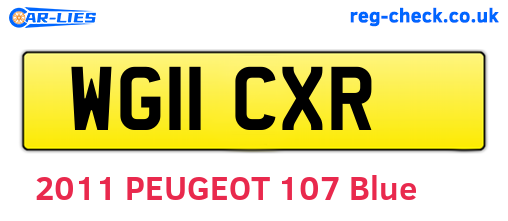 WG11CXR are the vehicle registration plates.