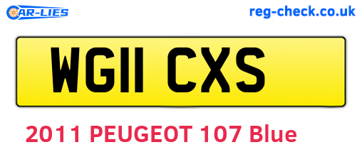 WG11CXS are the vehicle registration plates.