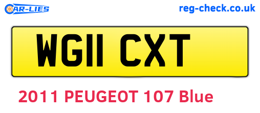 WG11CXT are the vehicle registration plates.