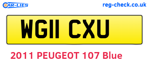 WG11CXU are the vehicle registration plates.