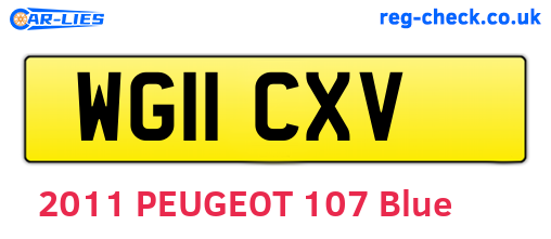 WG11CXV are the vehicle registration plates.
