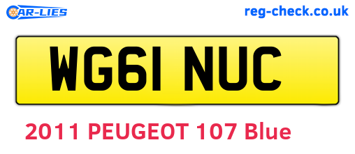 WG61NUC are the vehicle registration plates.